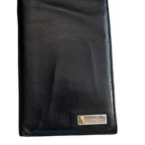 Fendi Black Leather Card Wallet